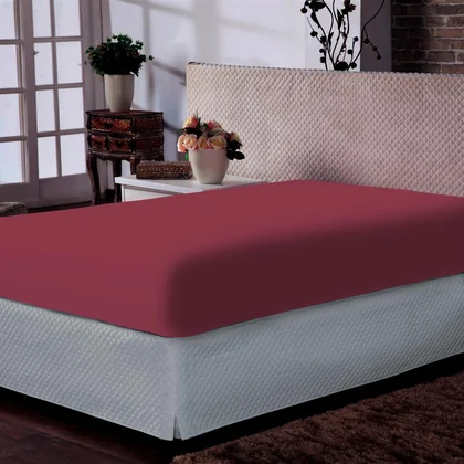 lencol 100 algodao liso vermelho fita 1