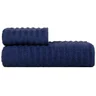jogo 2 toalhas fio penteado azul naval