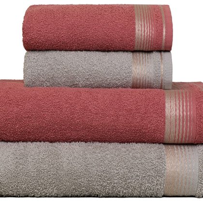 jogo 4 pecas banho sublime gris terracota