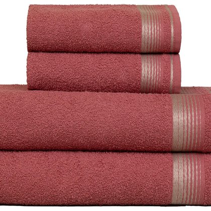 jogo 4 pecas banho sublime terracota