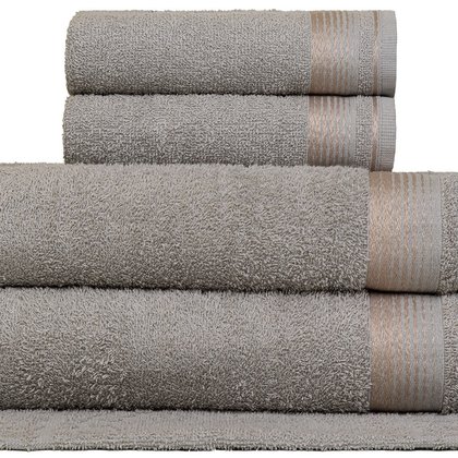 jogo 5 pecas toalha banho sublime gris