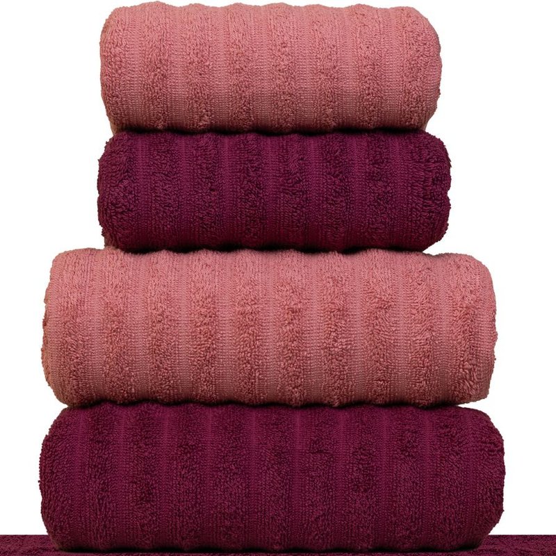 jogo 5 toalhas fio penteado marsala coral