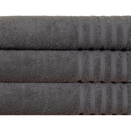 kit 3 toalha banho fio penteado julia cinza