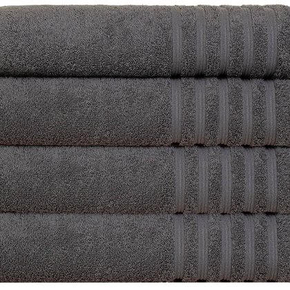 kit 4 toalha banho fio penteado julia cinza