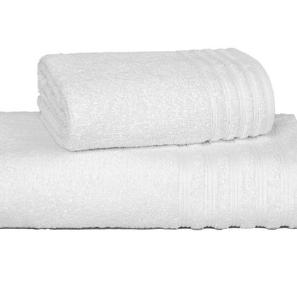 jogo toalha 2 pecas fio penteado julia branco