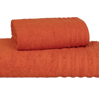 jogo toalha 2 pecas fio penteado julia ferrugem