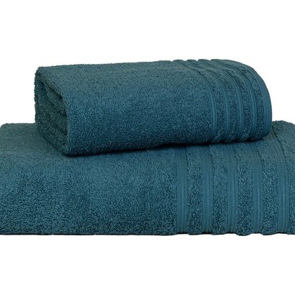 jogo toalha 2 pecas fio penteado julia petroleo