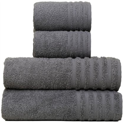 jogo de toalhas 4 pecas fio penteado julia chumbo