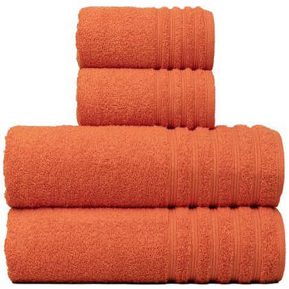 jogo de toalhas 4 pecas fio penteado julia ferrugem