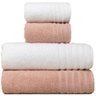 jogo de toalhas 4 pecas fio penteado julia rosa branco