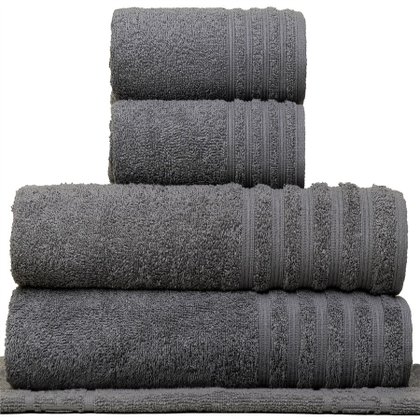 jogo de toalhas 5 pecas fio penteado julia chumbo