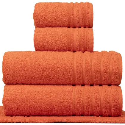 jogo de toalhas 5 pecas fio penteado julia ferrugem