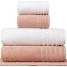 jogo de toalhas 5 pecas fio penteado julia rosa branco