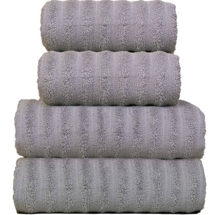 jogo 4 toalhas fio penteado prata